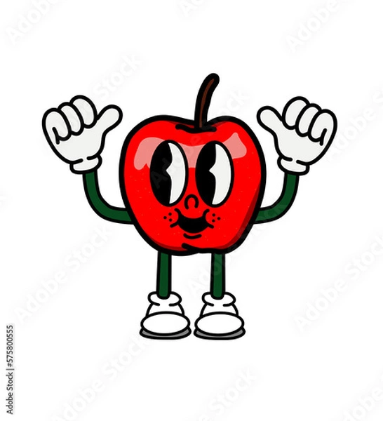 Obraz illustration apple icon character & vector