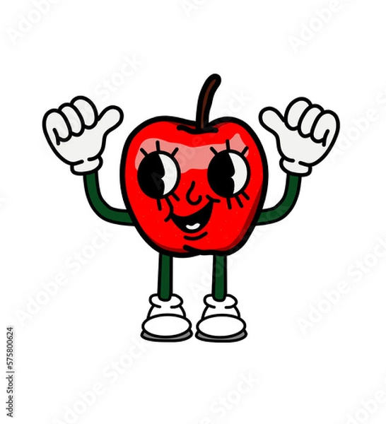 Obraz illustration apple icon character & vector