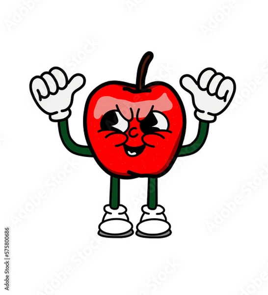 Obraz illustration apple icon character & vector