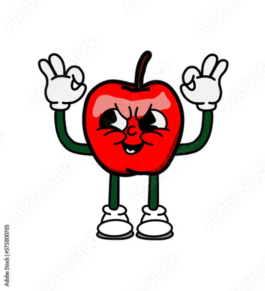 Obraz illustration apple icon character & vector