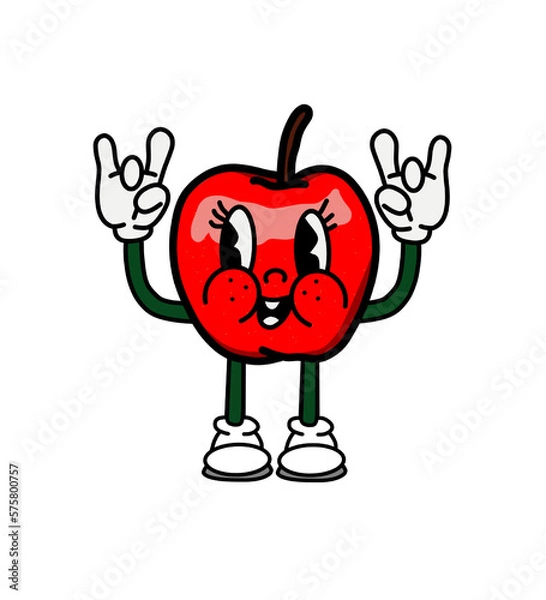 Obraz illustration apple icon character & vector