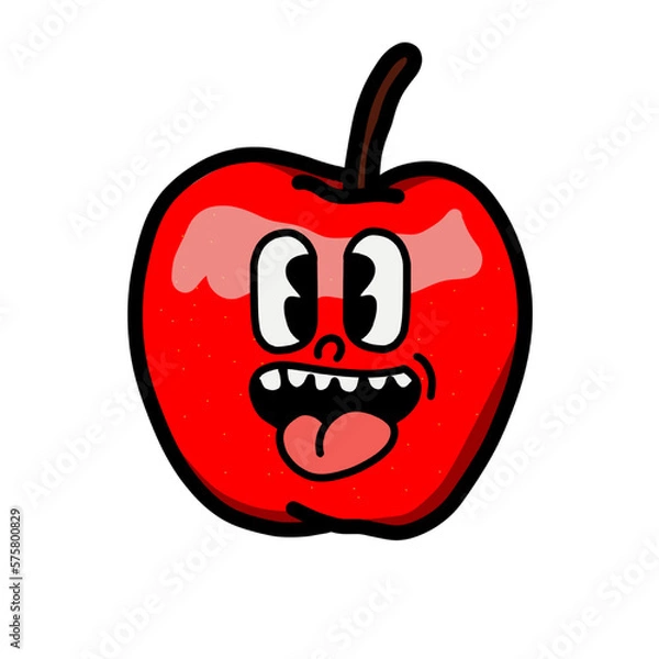 Obraz illustration apple icon character & vector