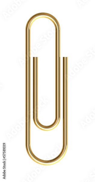 Obraz Złoty spinacz do papieru