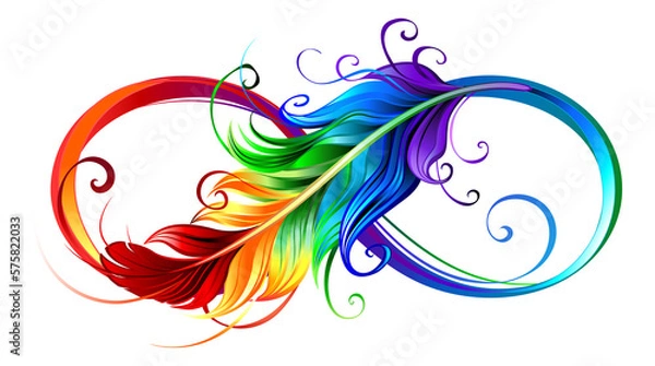Obraz Infinity Symbol with Rainbow Feather