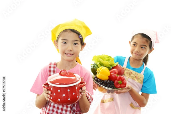 Fototapeta 料理を楽しむ女の子