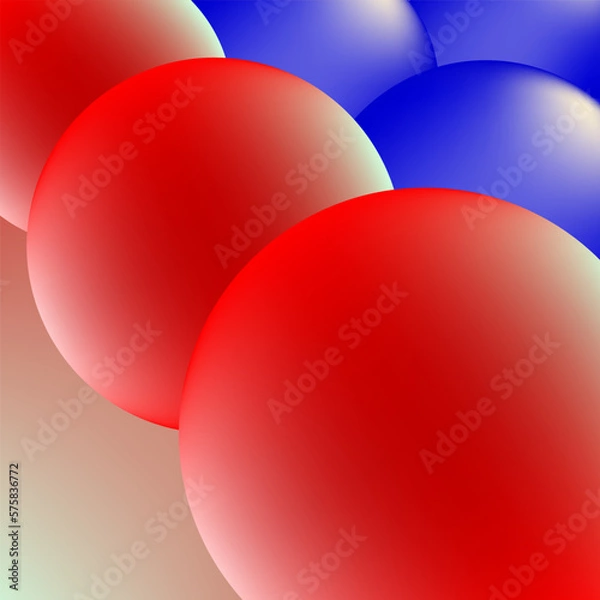 Fototapeta vector background with blue and red color ball theme with 3d effect