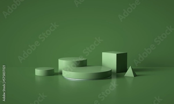 Fototapeta 3D rendered geometric booth background