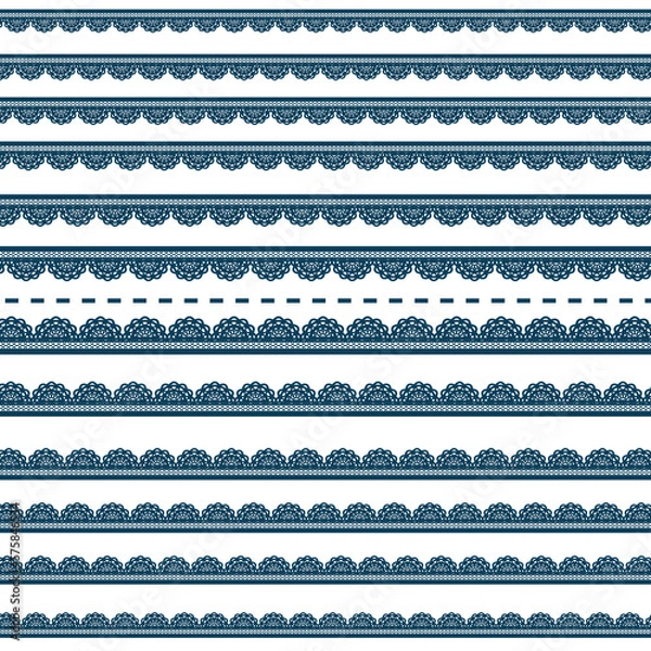 Fototapeta くすみカラーと春色フリルラインサイズ違い素材セット