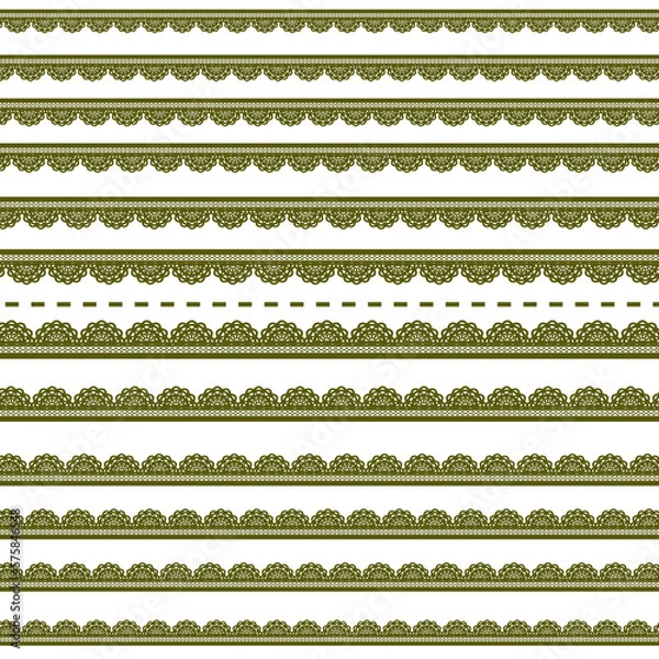 Fototapeta くすみカラーと春色フリルラインサイズ違い素材セット