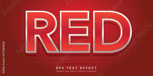Fototapeta red 3d editable text effect