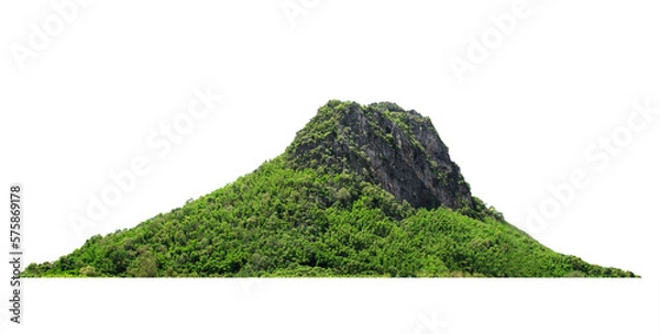 Fototapeta Panorama island, hill, mountain on transparent background. png file. for photo montage. Used for graphics.