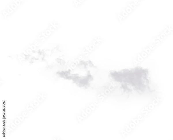 Fototapeta Grey smoke cloud, fog or smokey flare and realistic vector of steam or gas, mist explosion with a powder spray and a design element texture isolated on a transparent and png background