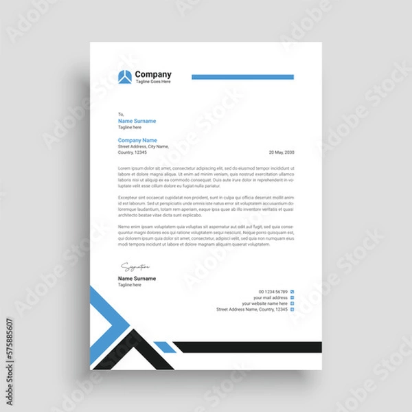 Fototapeta Modern business letterhead template design