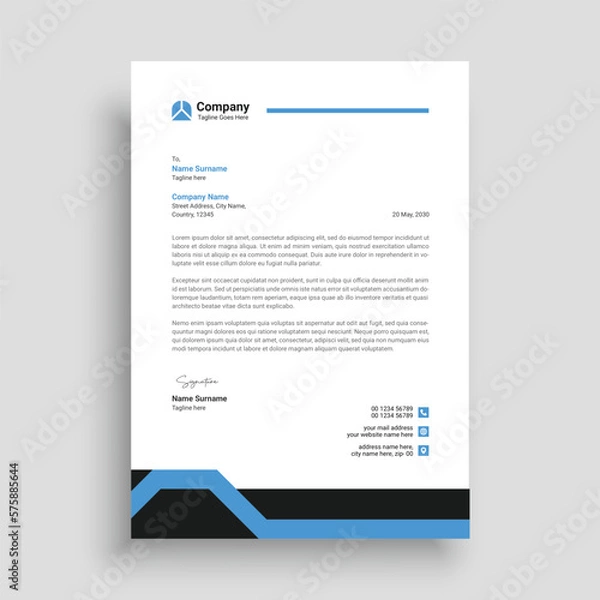 Fototapeta General business letterhead template design