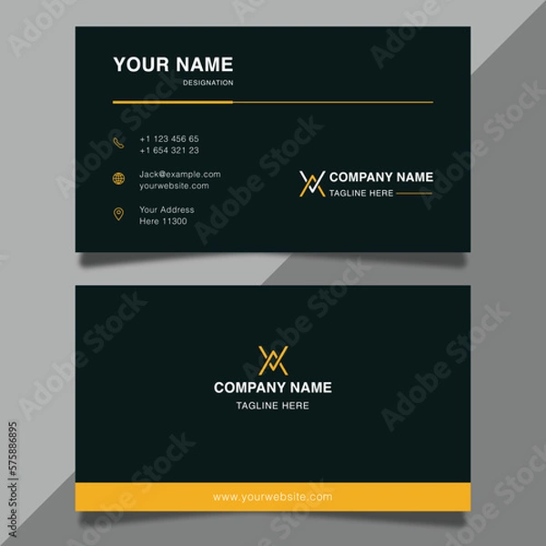 Fototapeta professional dark business card template for corporate modern card design