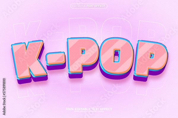 Fototapeta Kpop 3D editable text effect