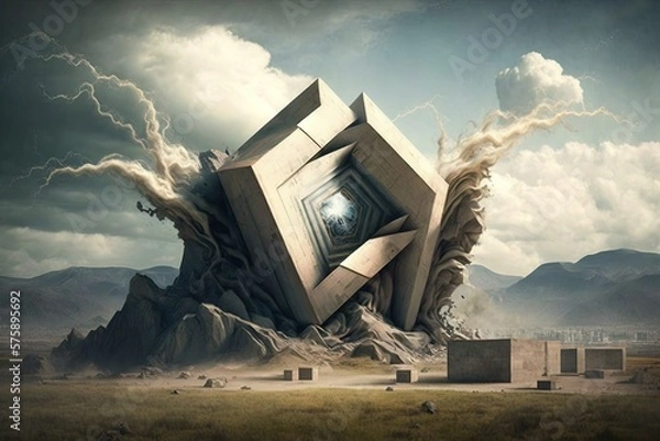 Fototapeta Undeniable Power: illustration the Force Behind Earthquakes on Canvas Generative AI