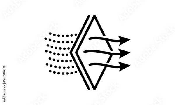 Obraz Air purifier. Air filter line icon. Solid Particle Filter, dust cleaner, illustration vector