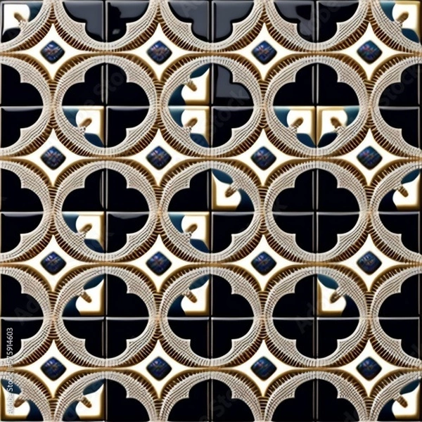 Fototapeta Seamless repeatable tile pattern with Scandinavian gnomes