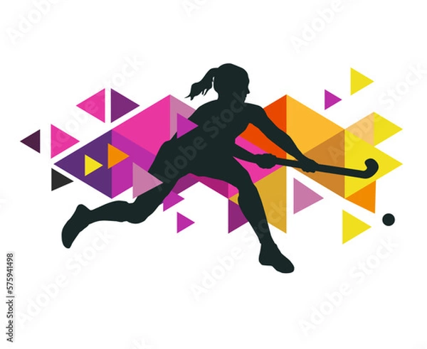 Obraz Field hockey sport graphic for use as a template for flyer or for use in web design.