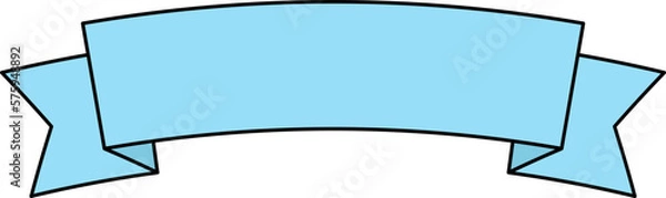 Fototapeta アーチ型のシンプルなリボン型のタイトル用背景（水色）