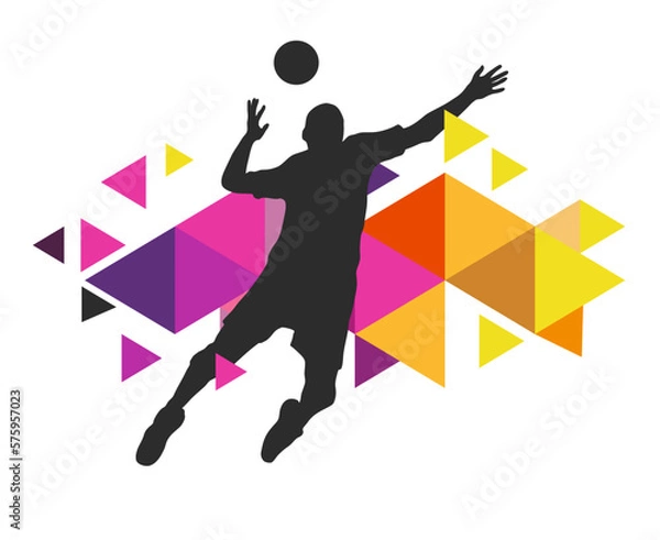 Obraz Volleyball sport graphic for use as a template for flyer or for use in web design.