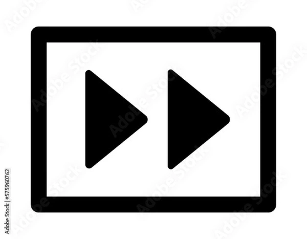 Fototapeta 再生・早送りボタン　黒　四角
