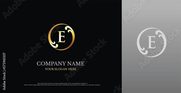 Obraz Letter E Logo With Luxury Ornament