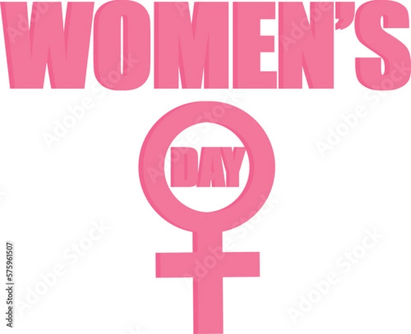 Fototapeta Women's DayGreeting card with pink sign. Vector illustration