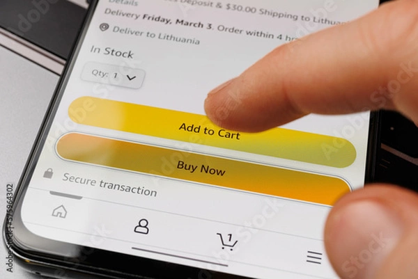 Obraz Add to card and Buy now buttons at Amazon shop