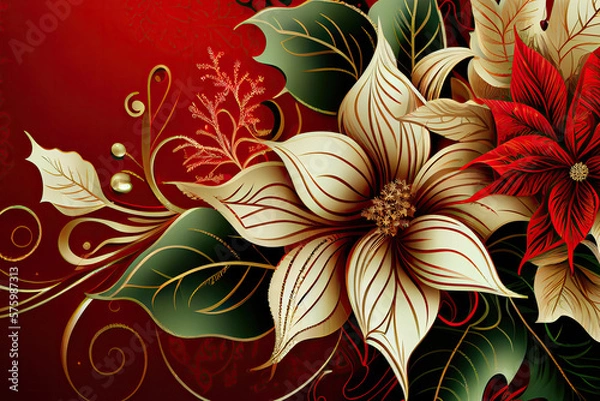 Fototapeta background with flowers created with Generative AI technology