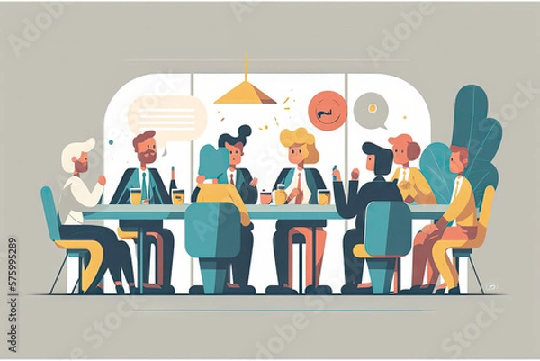 Obraz Business people at the meeting - illustration created with Generative AI technology