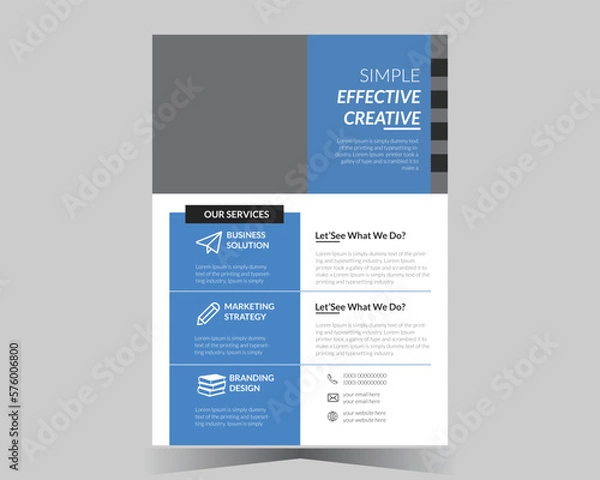 Fototapeta Corporate business flyer design and vector template.