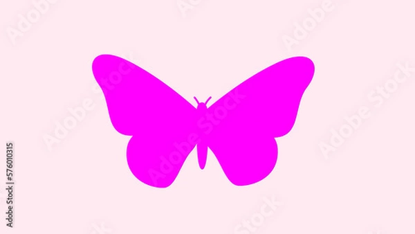 Fototapeta Butter fly 2D flat colored.Simple vector flying butterfly