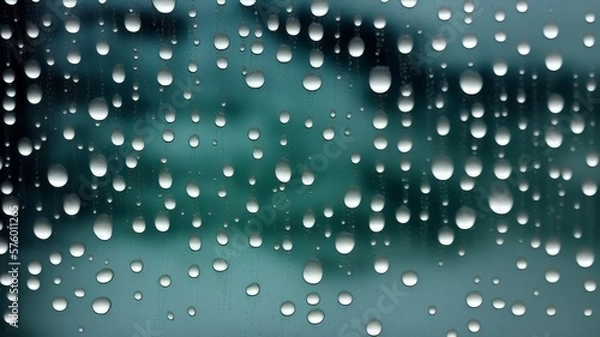 Obraz rain drops on window - generative ai illustration