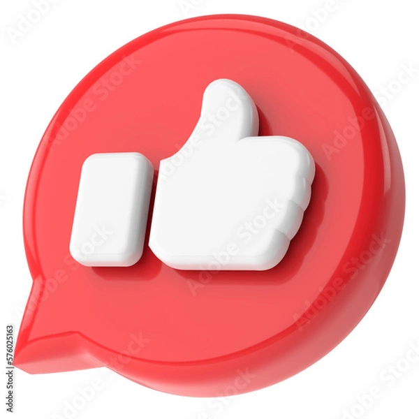 Fototapeta like button. like icon. 3D illustration.