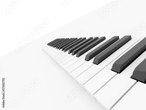 Obraz Piano keyboard rendered on white