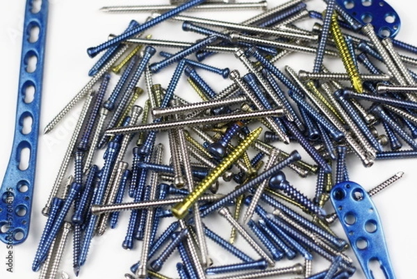 Fototapeta Surgical plates and instruments for osteosynthesis of bone fractures	
