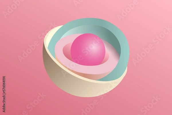 Obraz 3d, abstract background, pastel neon balls, primitive geometric shapes, simple mockup, minimal design elements, vector