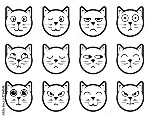 Obraz Cat smiley icons