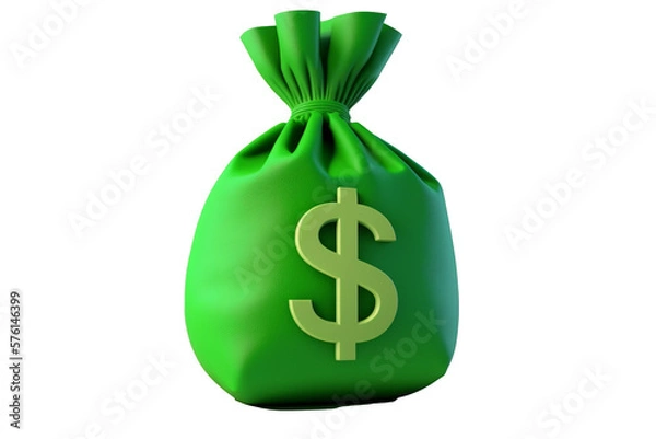 Obraz bag with dollar, transparent background