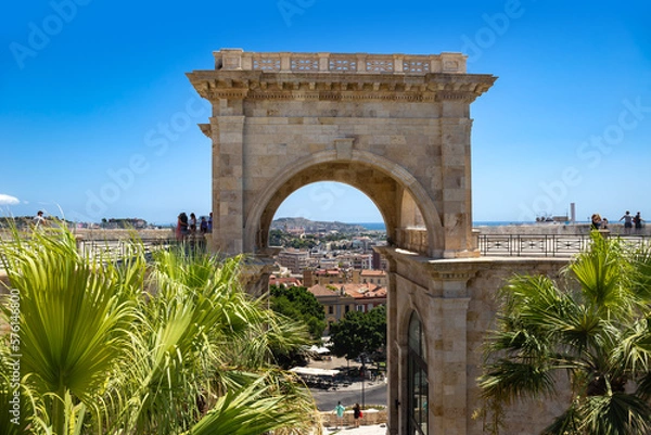 Obraz The panoramic view of Cagliari from Bastion Saint Remy, Sardinia, Italy 