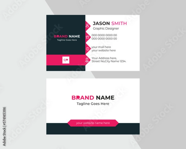 Fototapeta creative business card template,Vector illustration Modern and simple business card design,Minimal Business Card Layout,Personal visiting card with company logo. Vector illustration. Station
