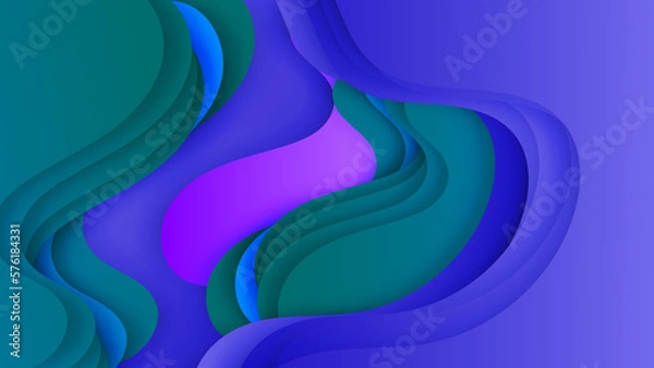 Obraz Colorful wave curve vector background. Vibrant waves colorful curve vector background