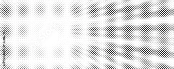 Fototapeta Sun rays halftone background. White and grey radial abstract comic pattern. Vector explosion abstract lines backdrop