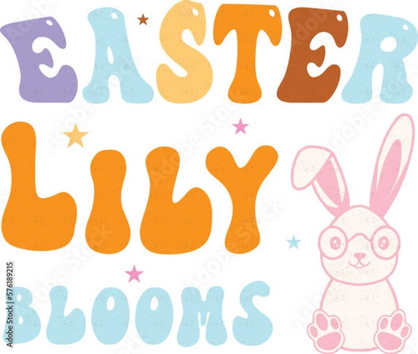 Obraz happy easter Groovy svg design,  easter bunny Quotes design