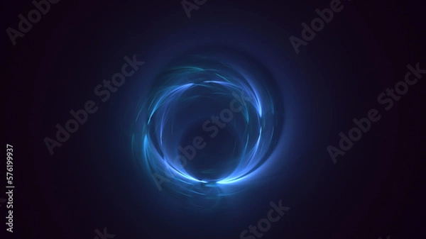 Fototapeta 3D rendering abstract blue fractal light background
