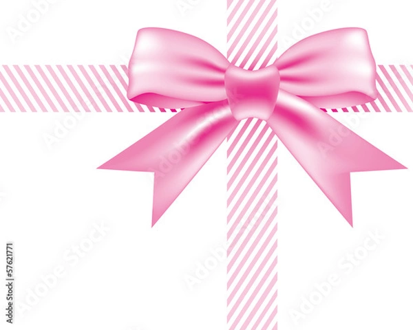Obraz Vector pink ribbon and bow knot
