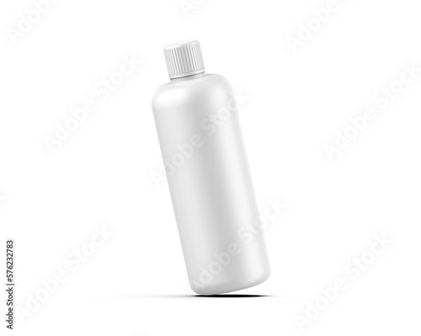 Fototapeta Cosmetic plastic bottle with screw cap mockup template for branding and promotion, 3d render illustration