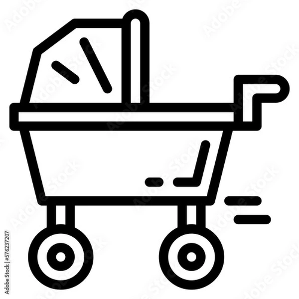 Fototapeta stroller line icon style